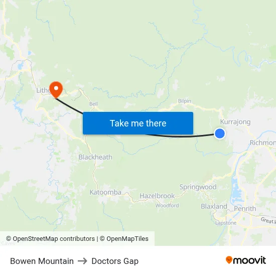 Bowen Mountain to Doctors Gap map