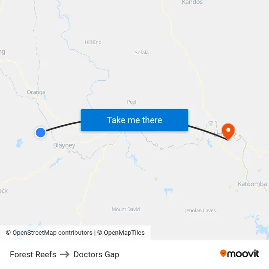 Forest Reefs to Doctors Gap map