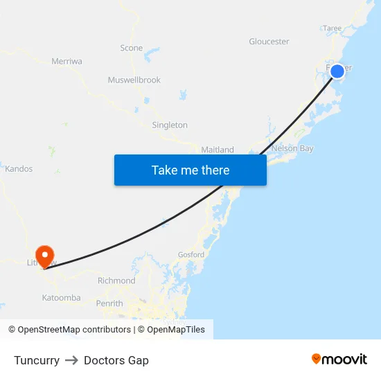 Tuncurry to Doctors Gap map