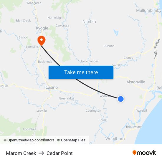 Marom Creek to Cedar Point map