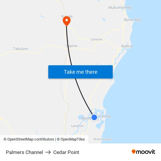 Palmers Channel to Cedar Point map