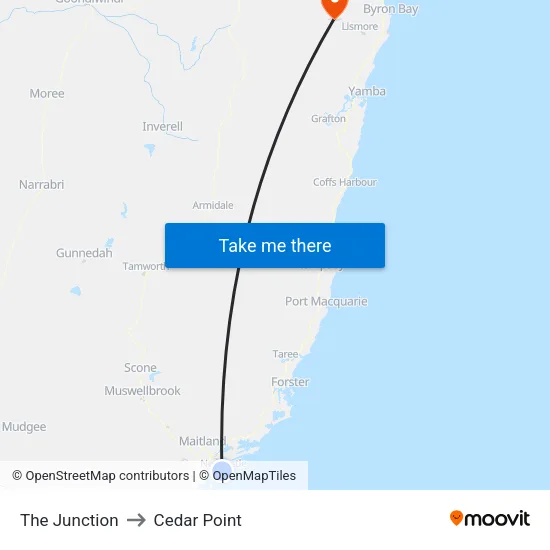 The Junction to Cedar Point map