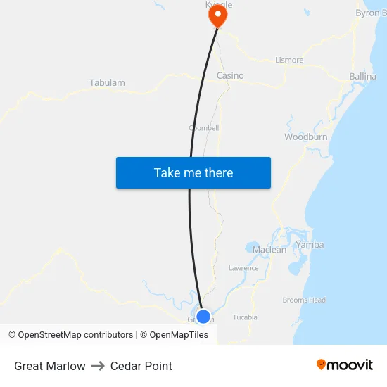 Great Marlow to Cedar Point map