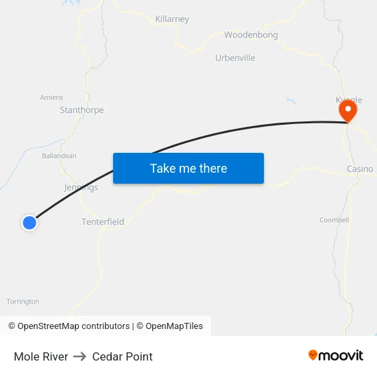 Mole River to Cedar Point map