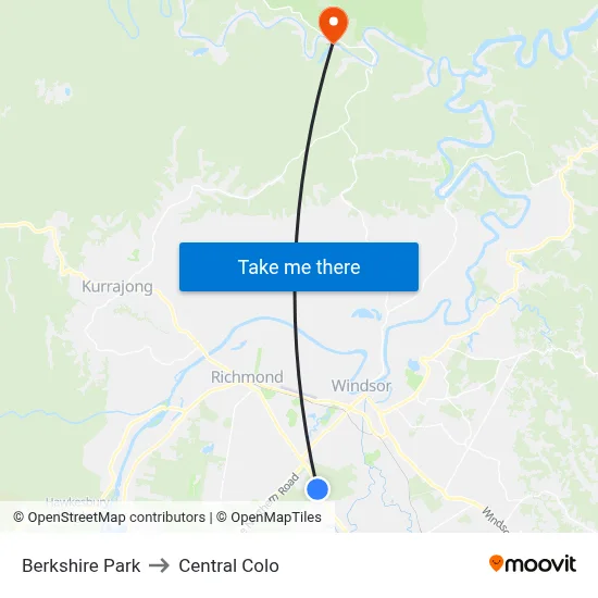 Berkshire Park to Central Colo map