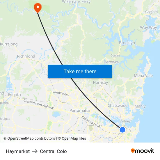 Haymarket to Central Colo map