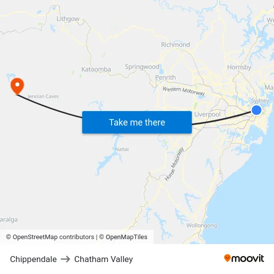 Chippendale to Chatham Valley map
