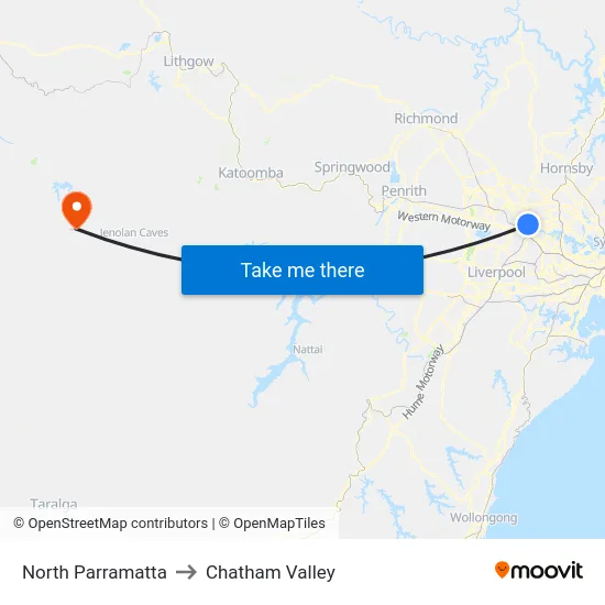 North Parramatta to Chatham Valley map