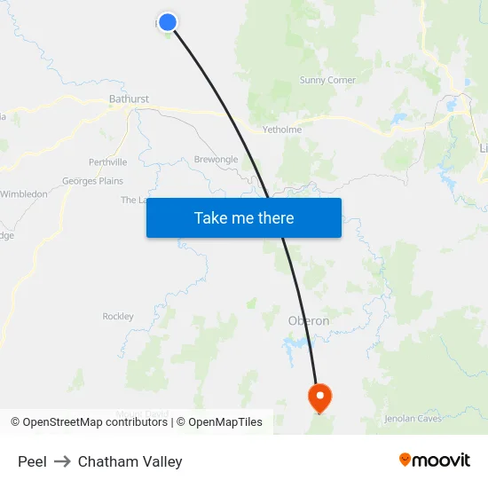 Peel to Chatham Valley map