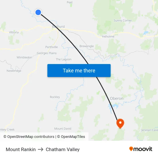Mount Rankin to Chatham Valley map