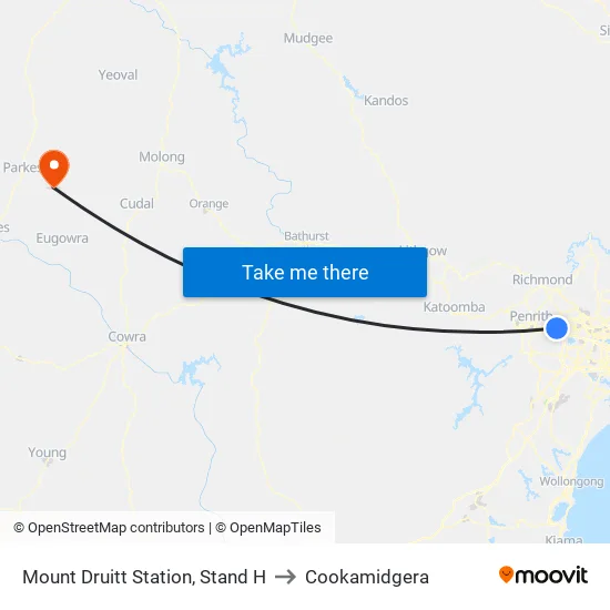 Mount Druitt Station, Stand H to Cookamidgera map
