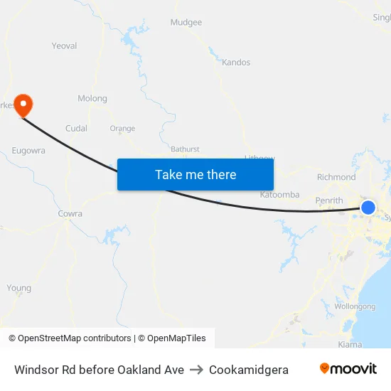 Windsor Rd before Oakland Ave to Cookamidgera map