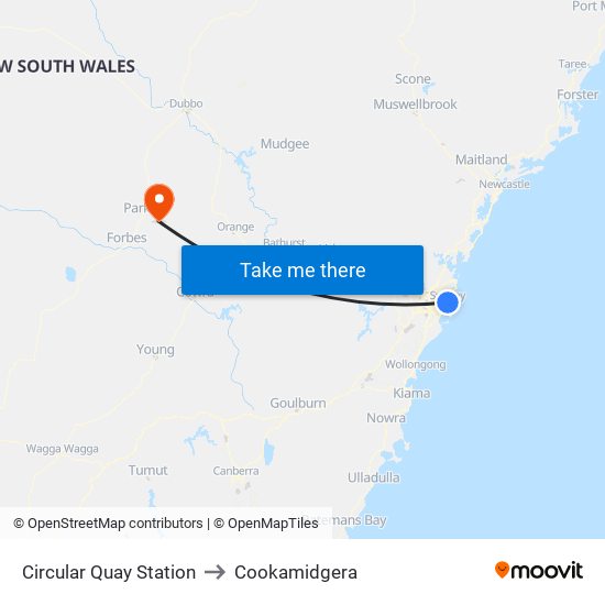 Circular Quay Station to Cookamidgera map