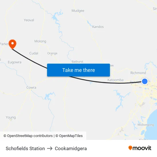 Schofields Station to Cookamidgera map