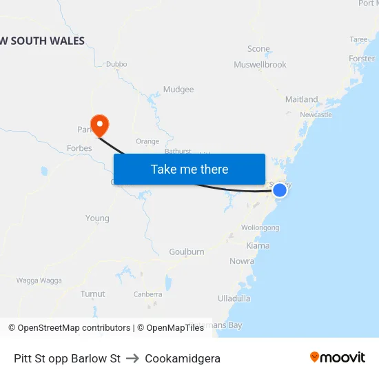Pitt St opp Barlow St to Cookamidgera map