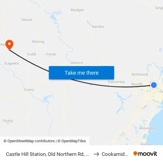 Castle Hill Station, Old Northern Rd, Stand A to Cookamidgera map
