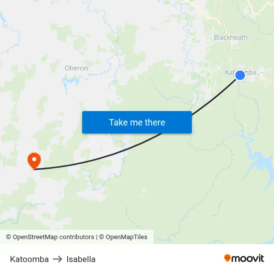 Katoomba to Isabella map