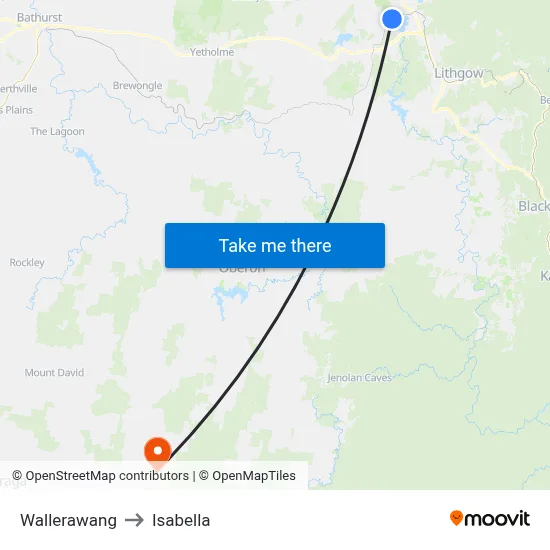 Wallerawang to Isabella map