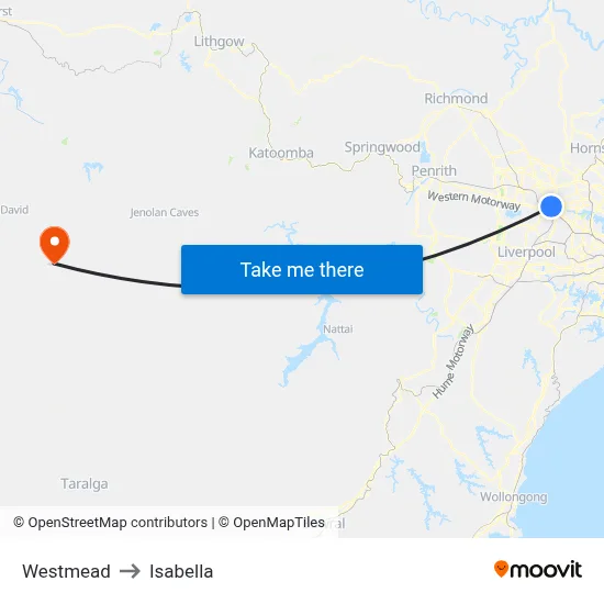 Westmead to Isabella map