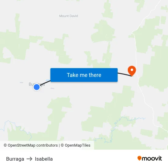 Burraga to Isabella map