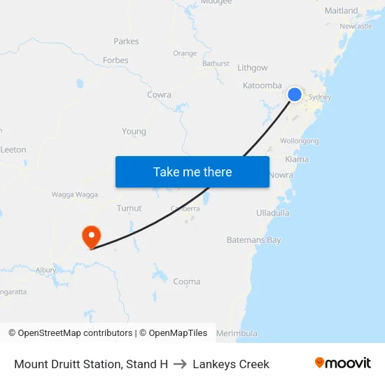 Mount Druitt Station, Stand H to Lankeys Creek map