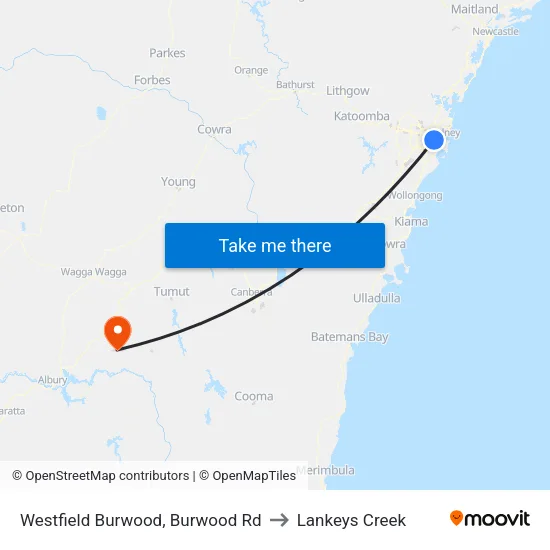 Westfield Burwood, Burwood Rd to Lankeys Creek map