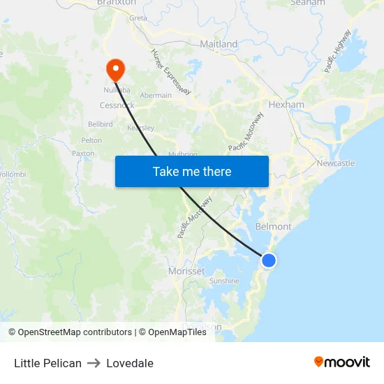Little Pelican to Lovedale map