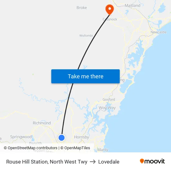 Rouse Hill Station, North West Twy to Lovedale map