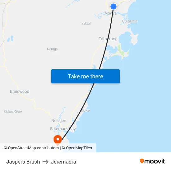 Jaspers Brush to Jeremadra map