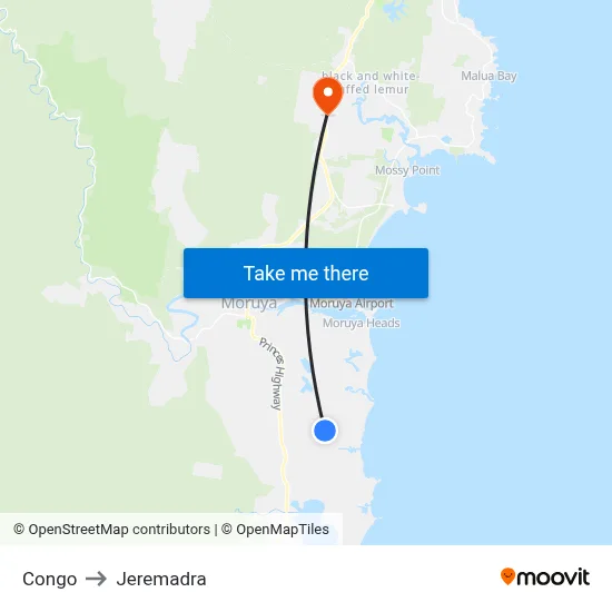 Congo to Jeremadra map