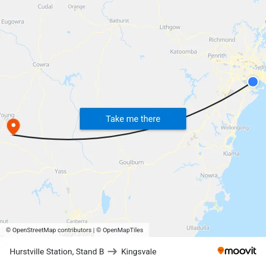 Hurstville Station, Stand B to Kingsvale map