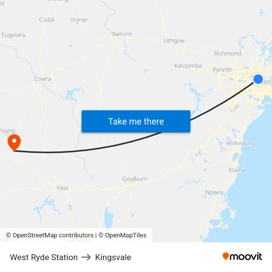 West Ryde Station to Kingsvale map