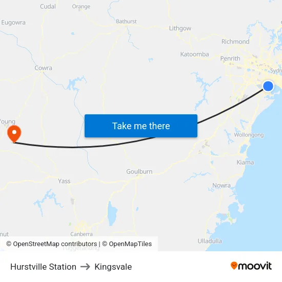 Hurstville Station to Kingsvale map