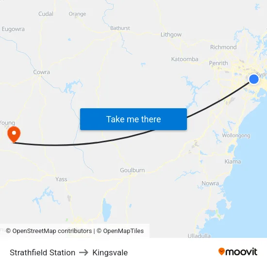 Strathfield Station to Kingsvale map
