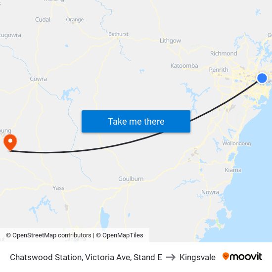 Chatswood Station, Victoria Ave, Stand E to Kingsvale map