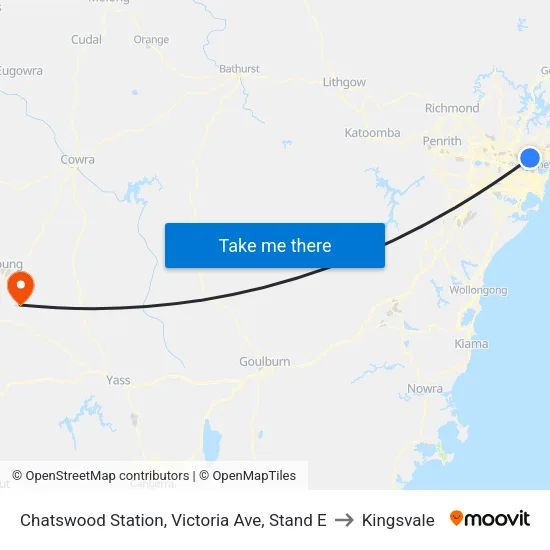 Chatswood Station, Victoria Ave, Stand E to Kingsvale map
