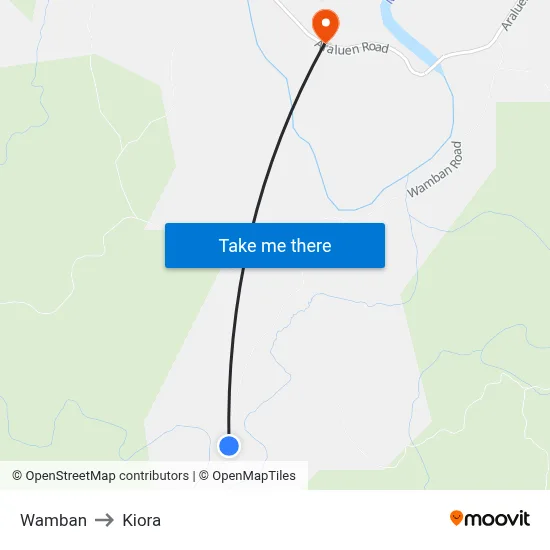 Wamban to Kiora map