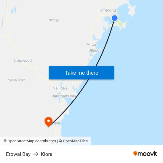 Erowal Bay to Kiora map