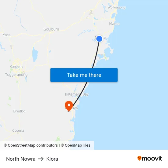 North Nowra to Kiora map
