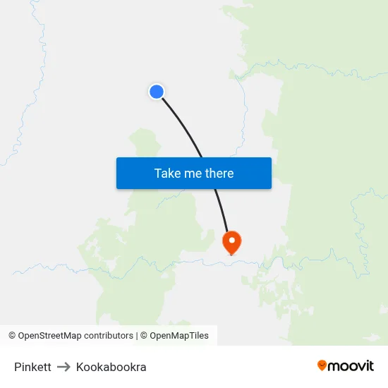 Pinkett to Kookabookra map