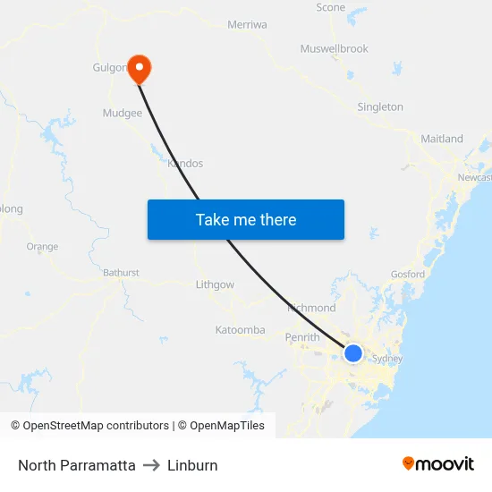 North Parramatta to Linburn map