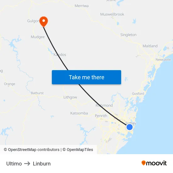 Ultimo to Linburn map