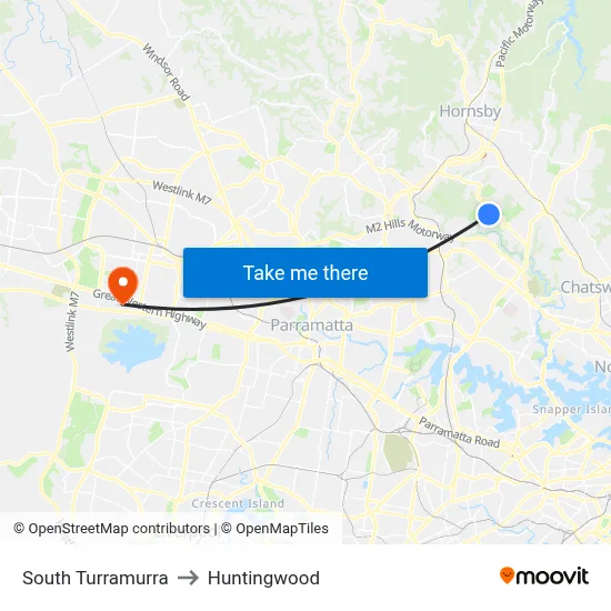 South Turramurra to Huntingwood map