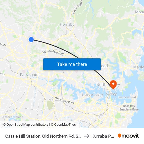 Castle Hill Station, Old Northern Rd, Stand C to Kurraba Point map