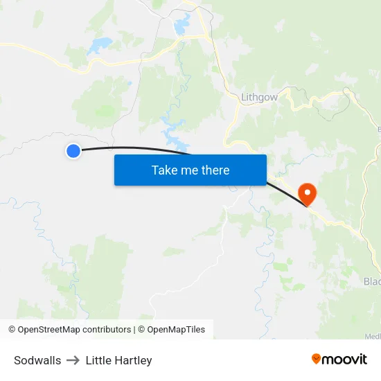 Sodwalls to Little Hartley map
