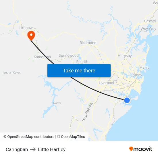 Caringbah to Little Hartley map