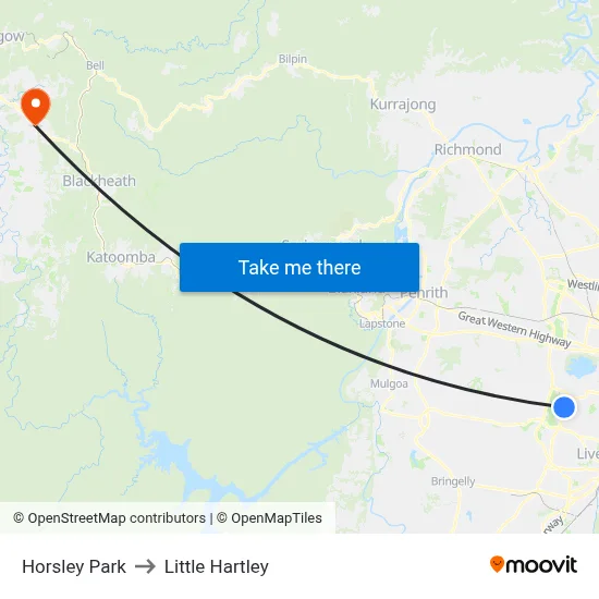 Horsley Park to Little Hartley map