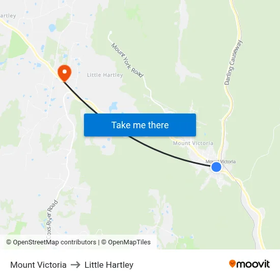 Mount Victoria to Little Hartley map