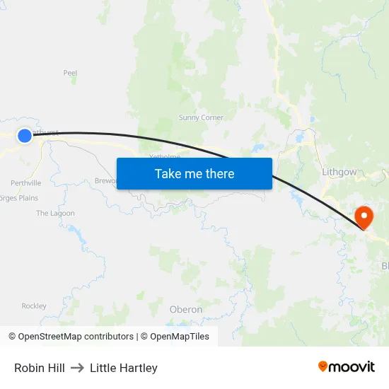 Robin Hill to Little Hartley map