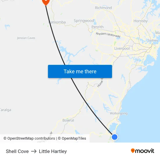 Shell Cove to Little Hartley map